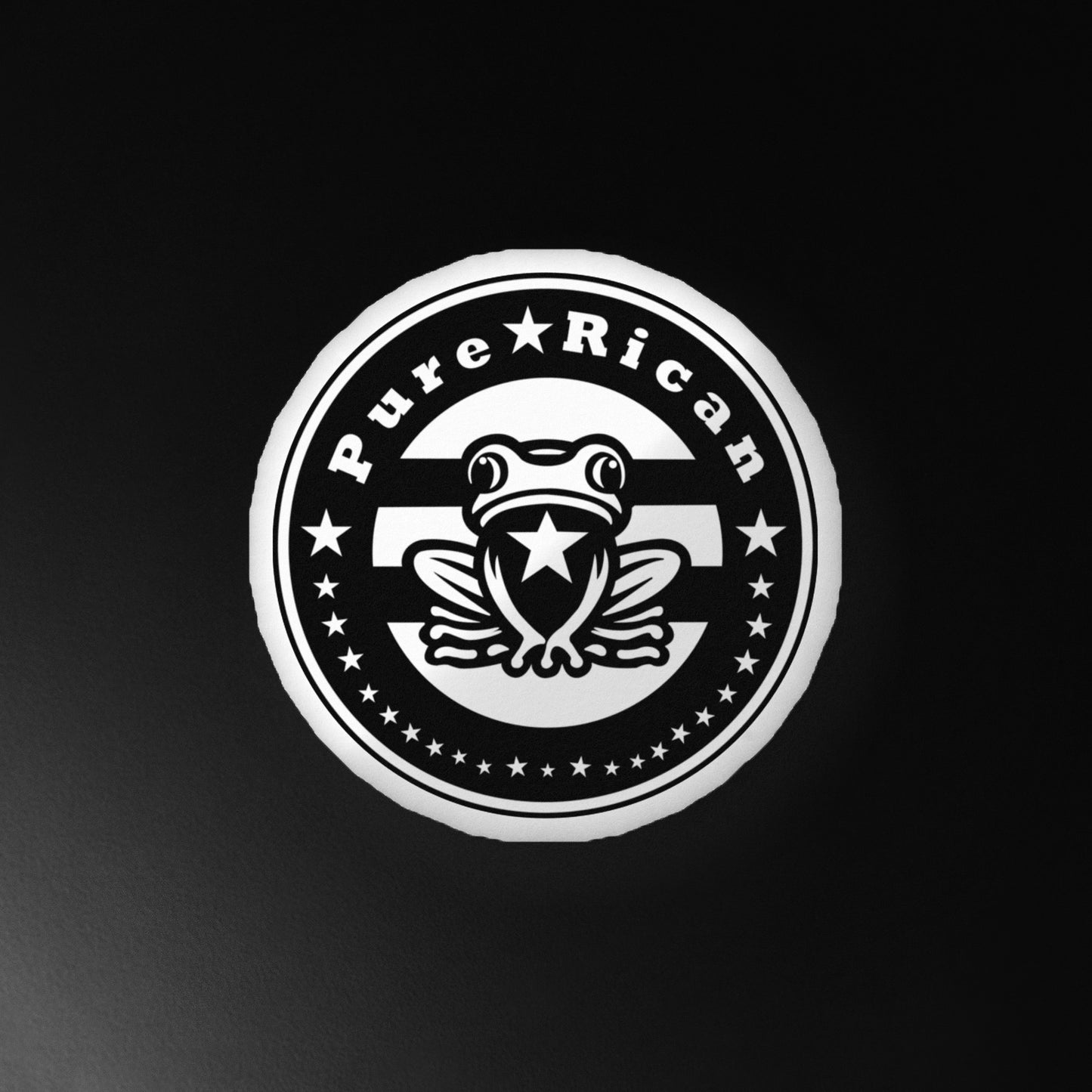 Pure⭐️Rican shaped logo pillow styled on a couch as modern home décor