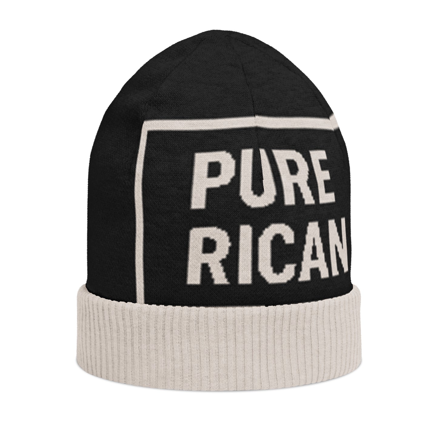 Pure⭐️Rican signature knit texture close-up – knitted beanie detail