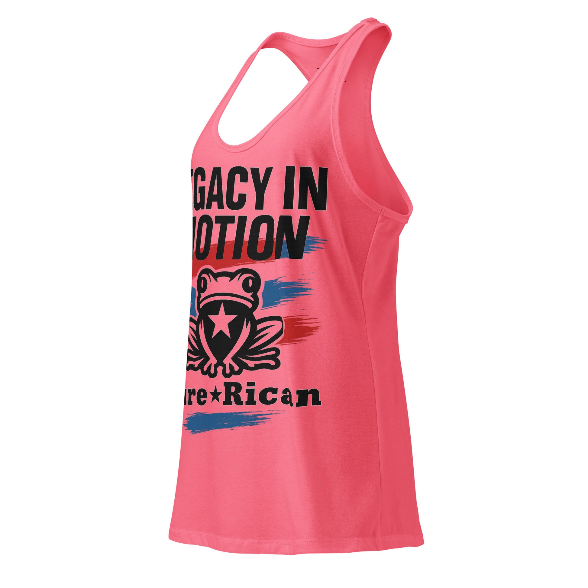 Pure⭐️Rican women’s workout racerback tank left side angle – Puerto Rican gym top