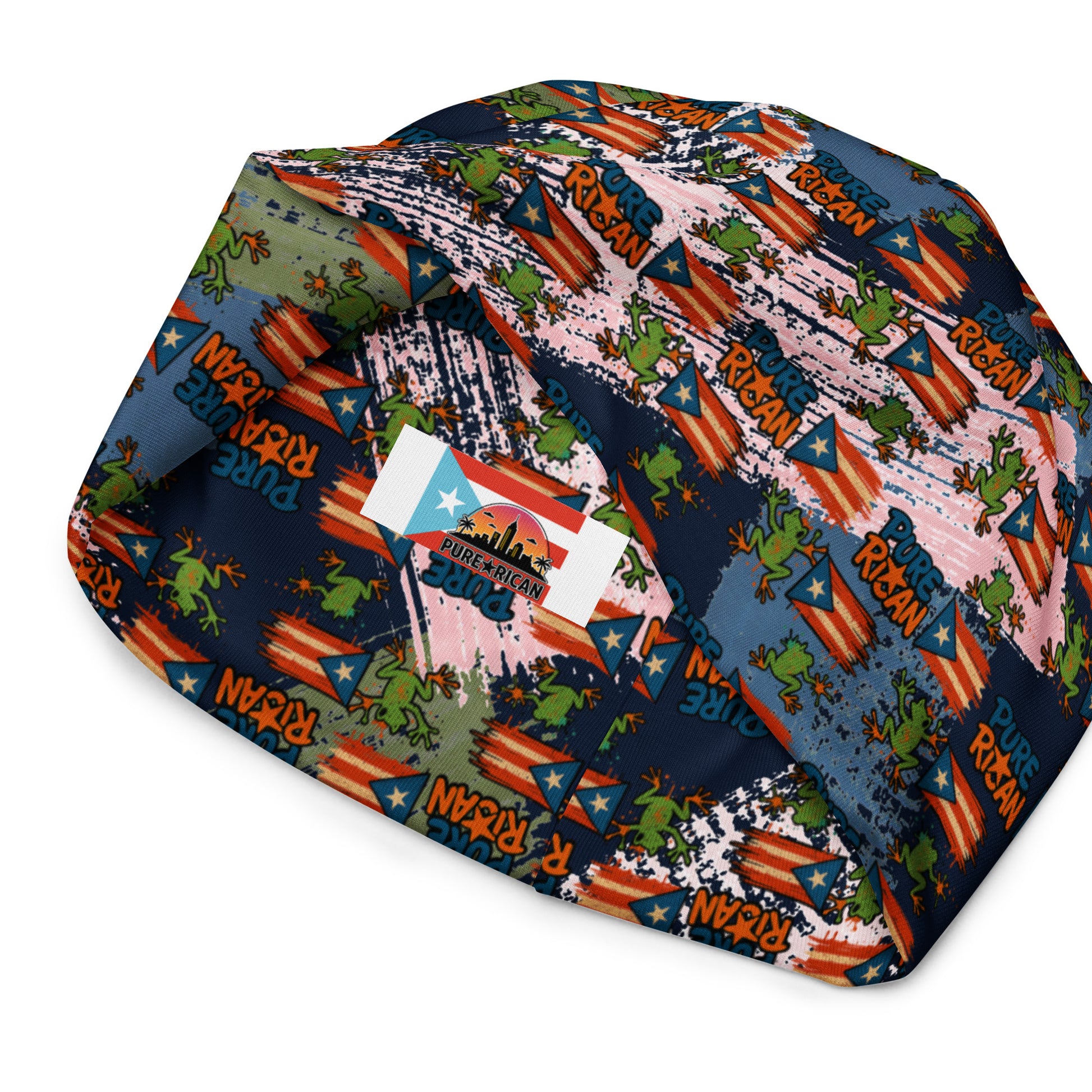 sland Energy beanie fabric and pattern detail – Pure⭐️Rican design