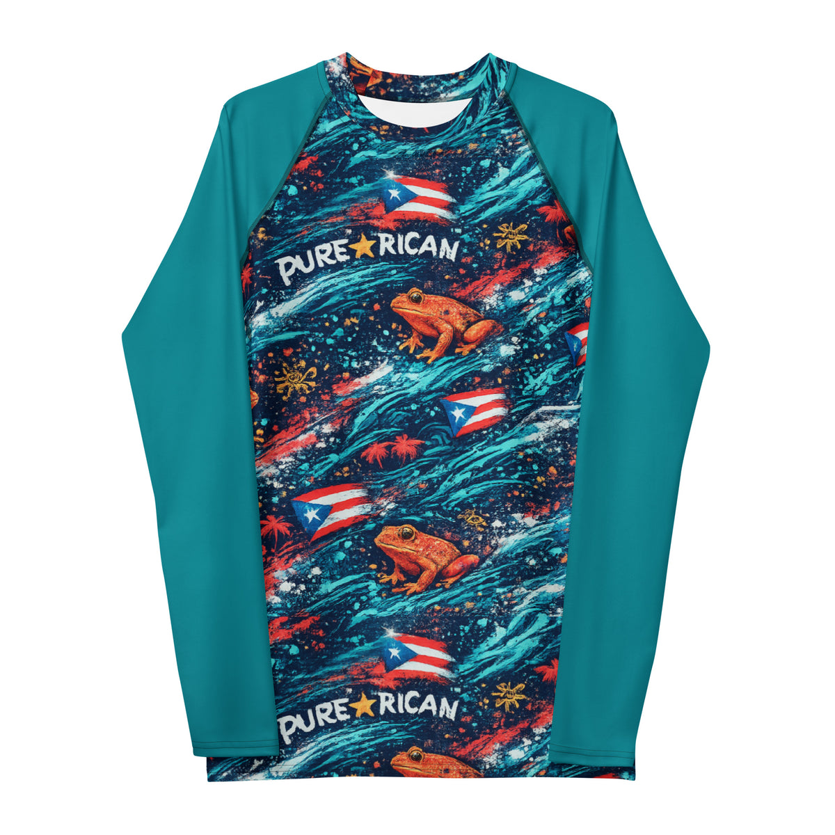 Costa Rica Rash Guard Pure⭐️Rican Coquí Wave Rash Guard | Puerto Rican Swim & Performance ...