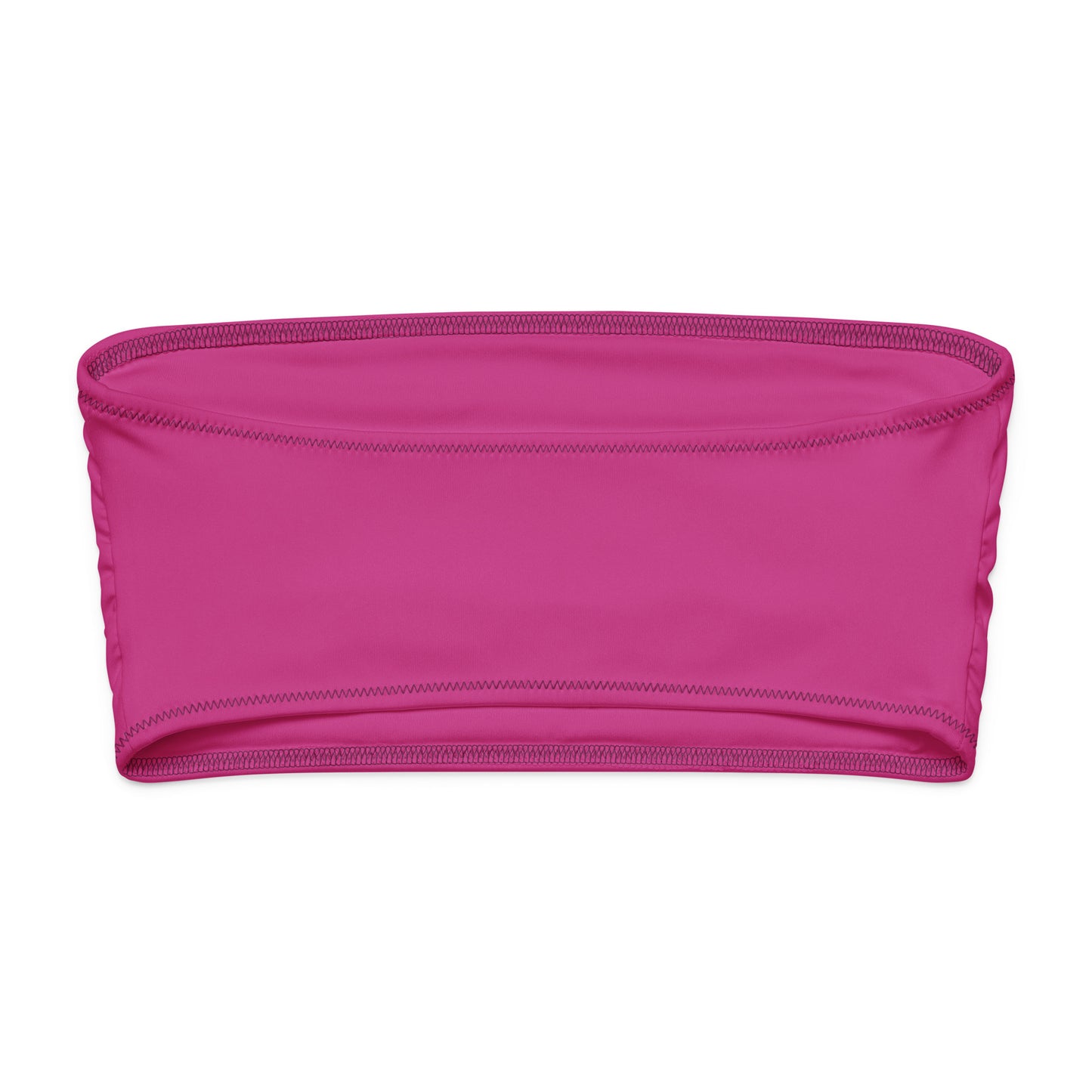 Hot pink women’s bandeau tube top interior construction and stitching detail by Pure⭐️Rican