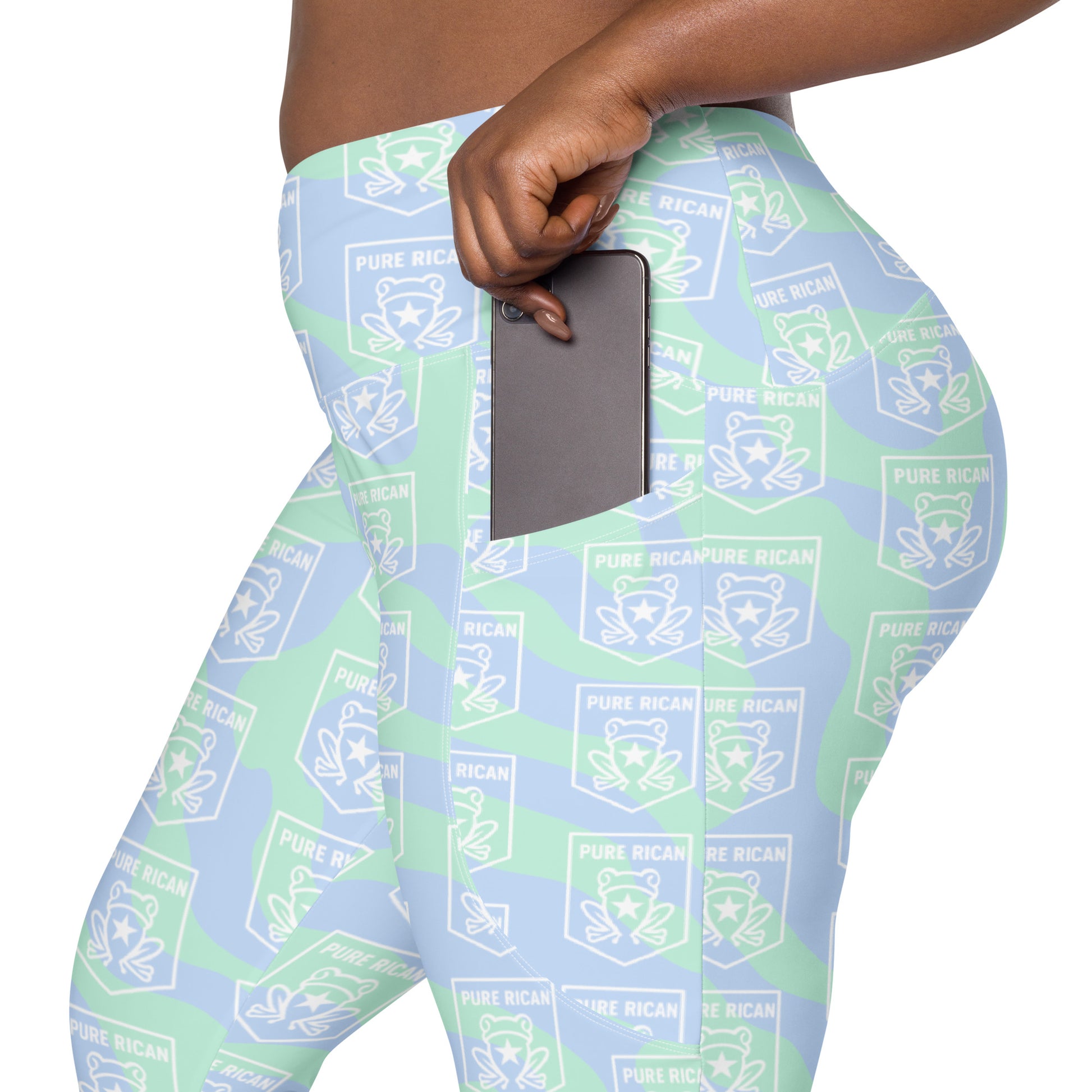 Pure⭐️Rican leggings with pockets right side angle – Puerto Rican athleisure leggings