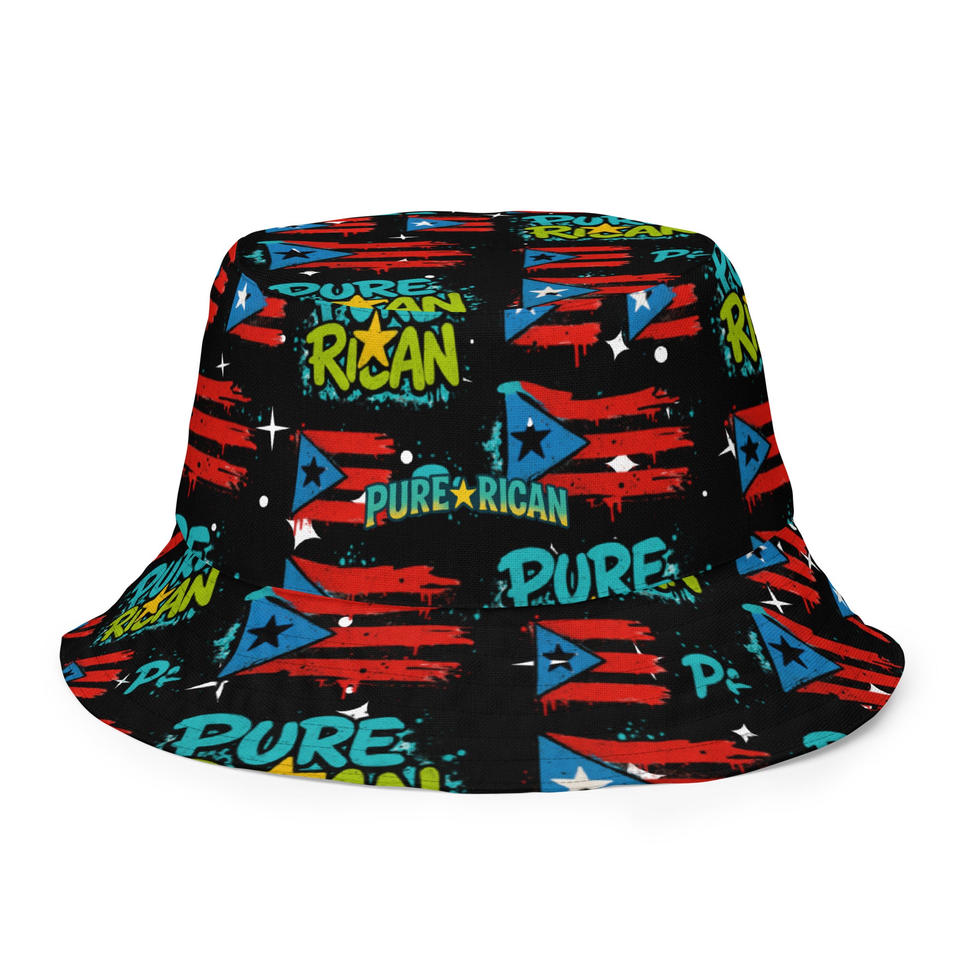 Pure⭐️Rican reversible bucket hat texture and stitching detail