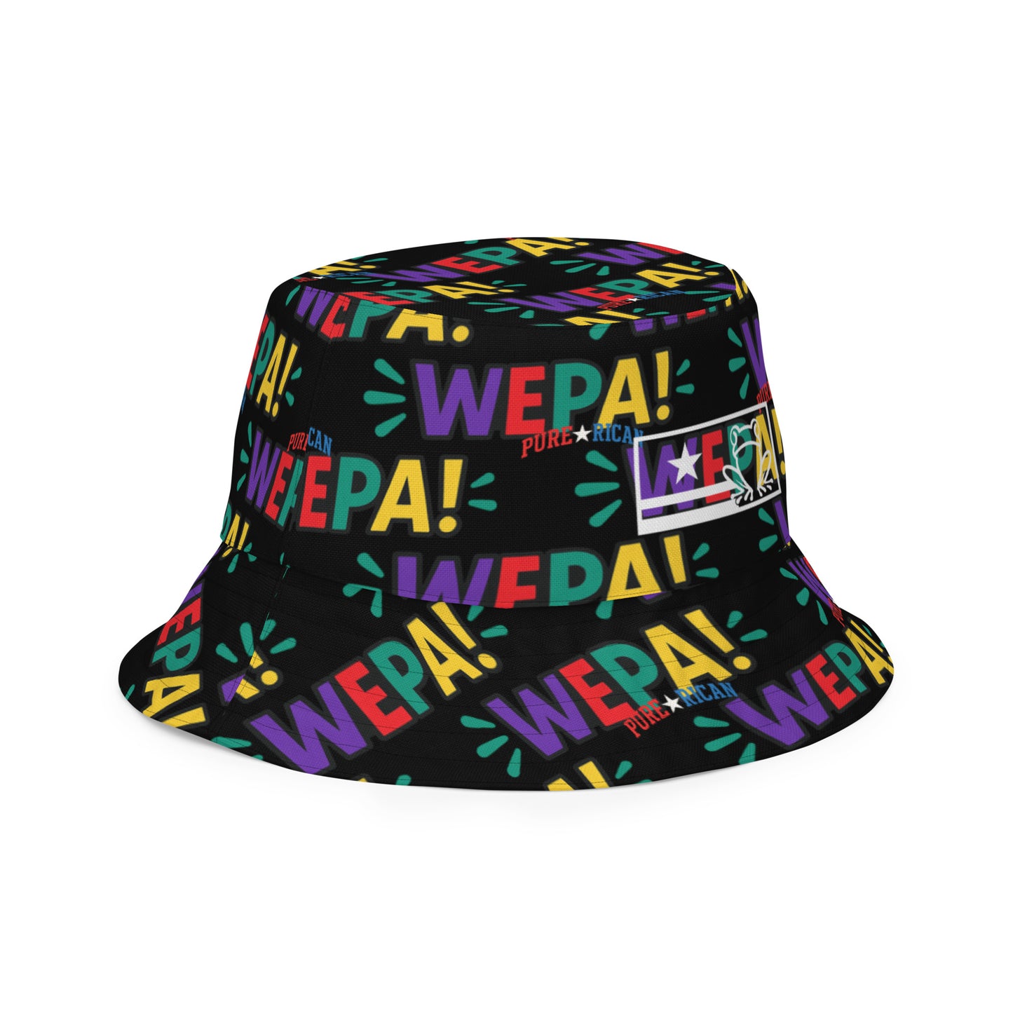 Pure⭐️Rican WEPA reversible bucket hat on model – Puerto Rican lifestyle wear