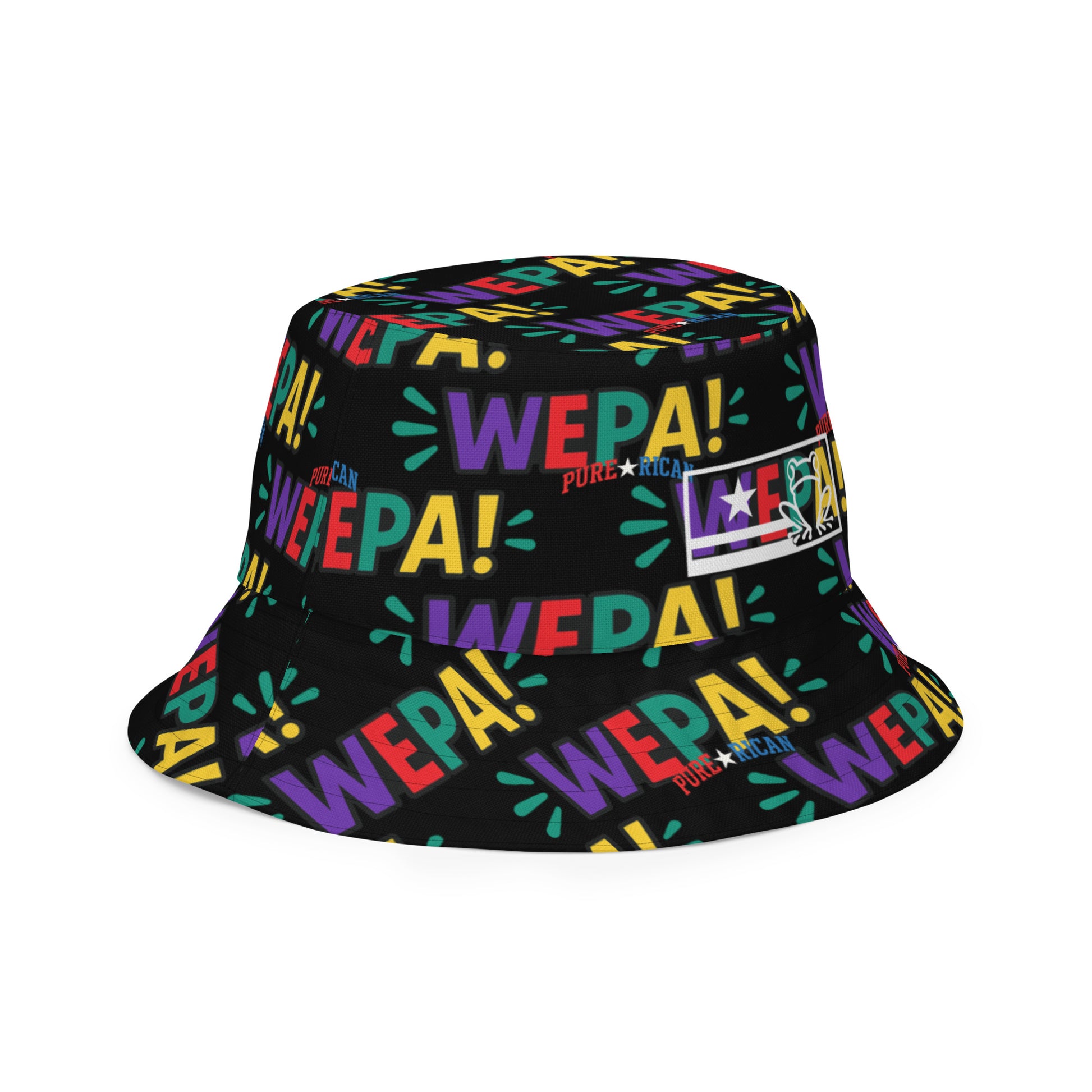 Pure⭐️Rican WEPA reversible bucket hat on model – Puerto Rican lifestyle wear