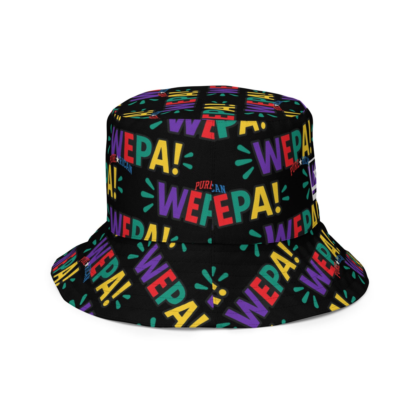 Pure⭐️Rican WEPA reversible bucket hat top view – reversible design