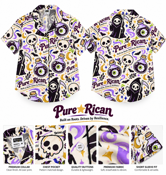 Pure⭐️Rican Roots After Dark Halloween satin pajama top