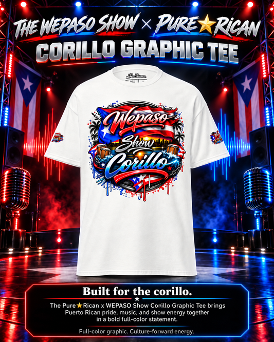 Pure⭐️Rican x WePaso Show Corillo Graphic Tee premium product image with product description