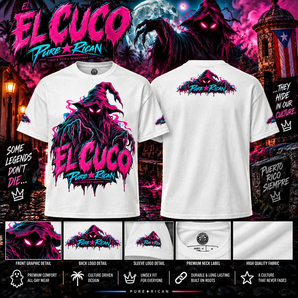 Pure⭐️Rican El Cuco Puerto Rico’s Boogeyman Unisex Classic Tee premium product image