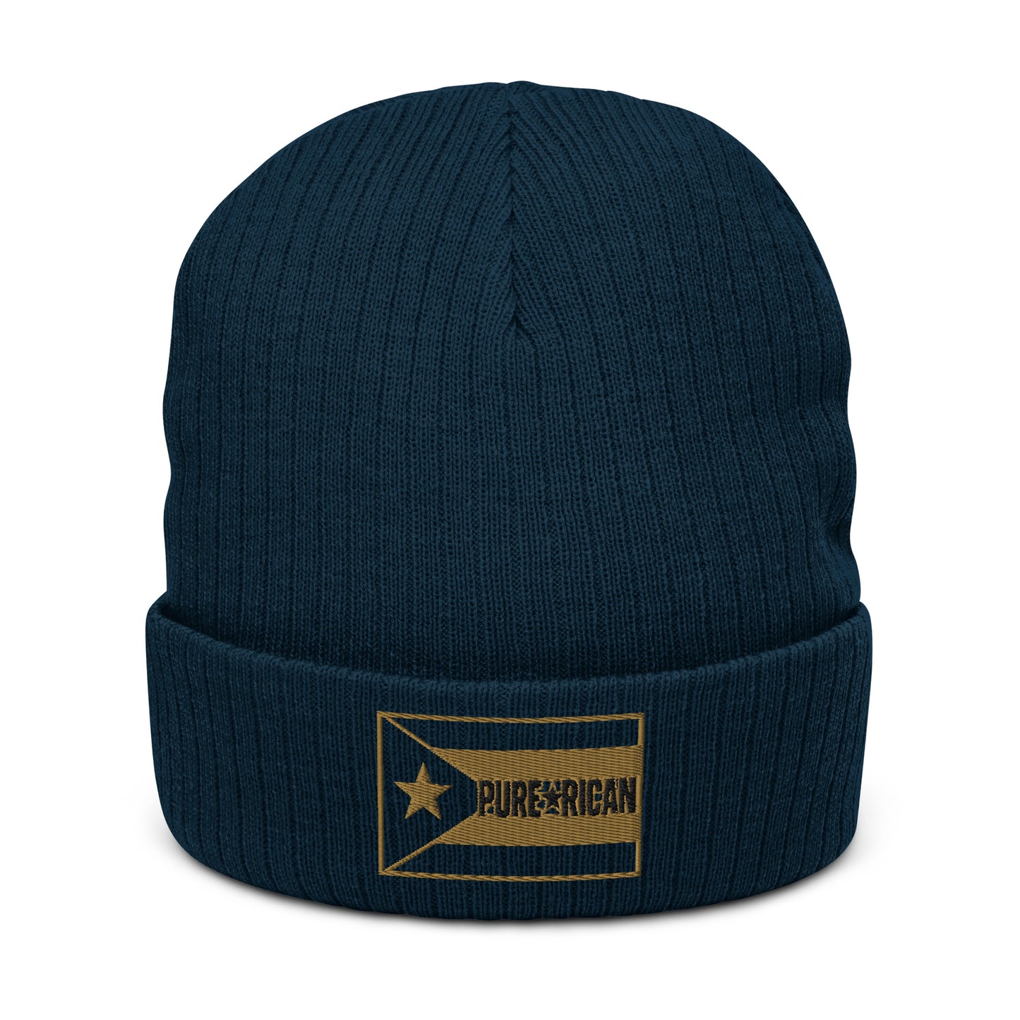 Pure⭐️Rican golden ribbed classic beanie – Puerto Rican winter hat