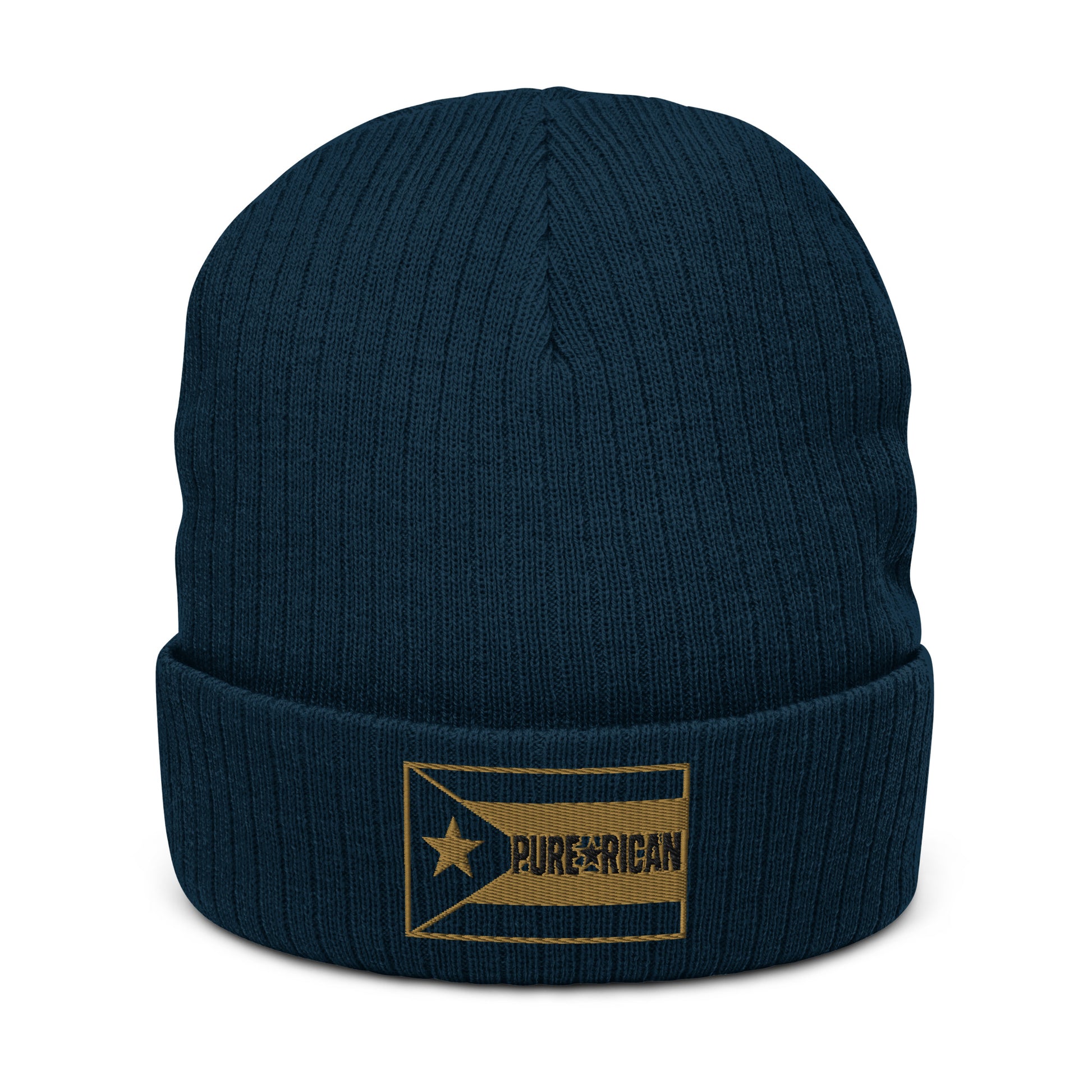 Pure⭐️Rican golden ribbed classic beanie – Puerto Rican winter hat