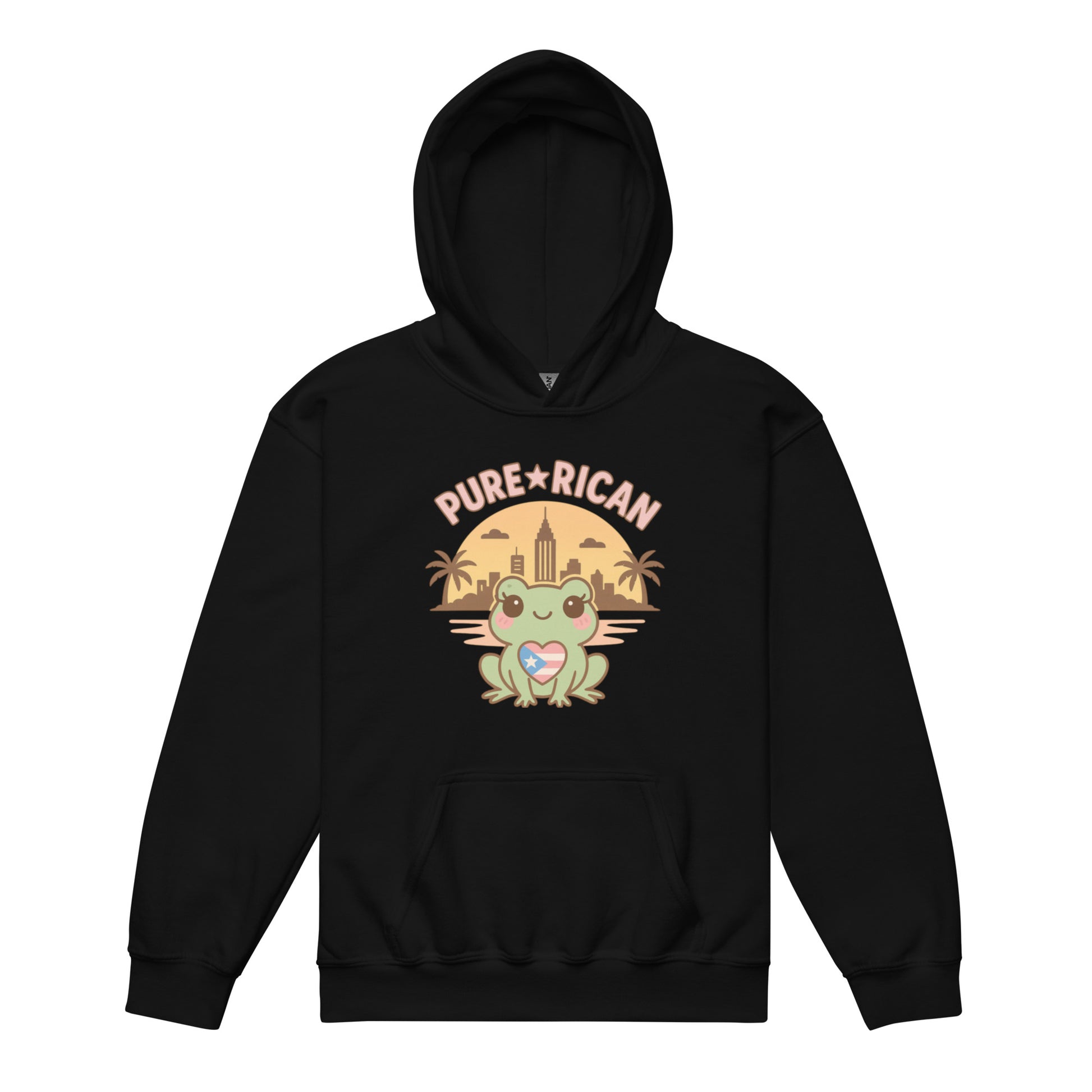Little Borinqueñito Sunset youth hoodie – Pure⭐️Rican Puerto Rican kids’ hoodie