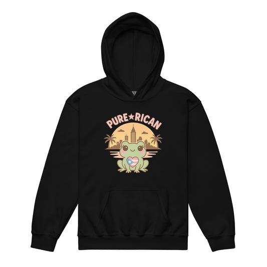 Little Borinqueñito Sunset youth hoodie – Pure⭐️Rican Puerto Rican kids’ hoodie